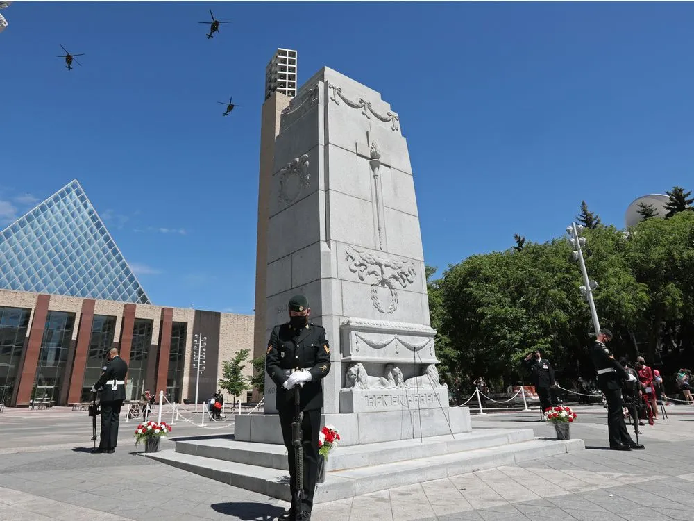 The Edmonton Cenotaph in City Hall Square.